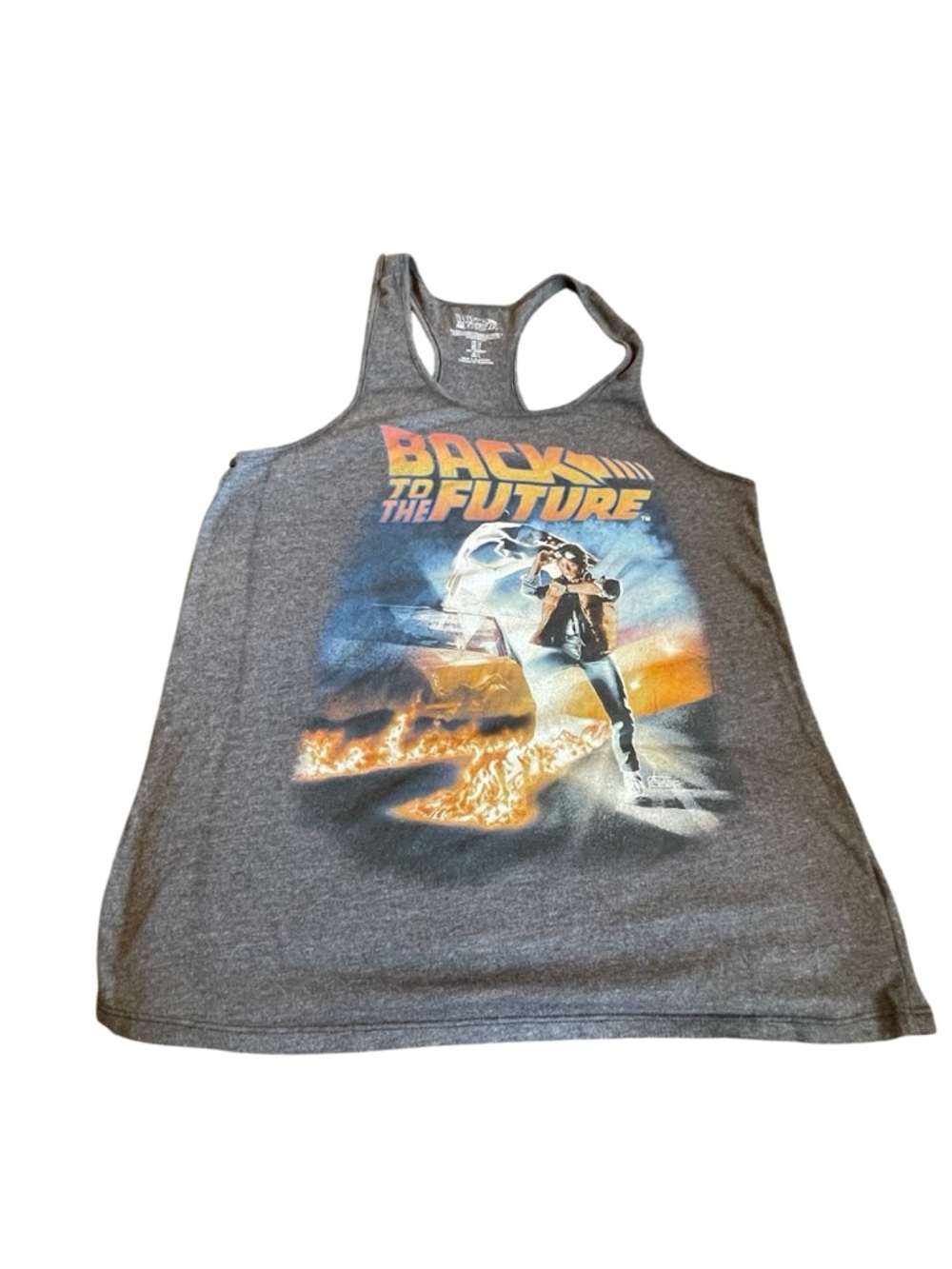 Back to the Future Graphic Racerback Tank - Gray